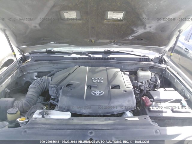 JTEZU14R860077603 - 2006 TOYOTA 4RUNNER SR5/SPORT SILVER photo 10