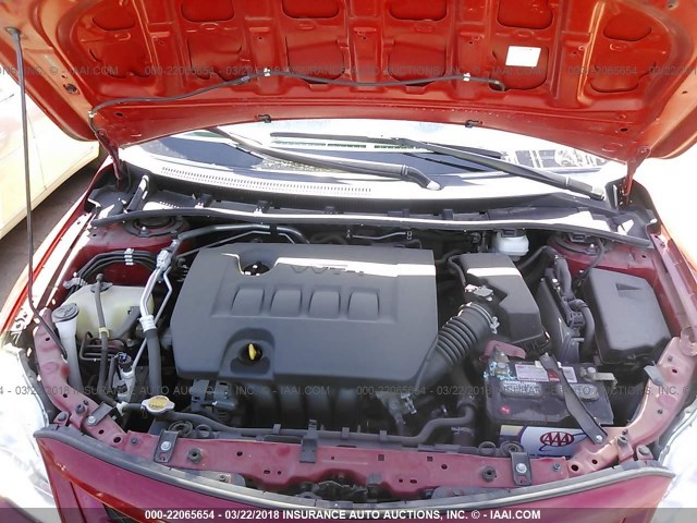 2T1BU4EE2BC634640 - 2011 TOYOTA COROLLA S/LE RED photo 10