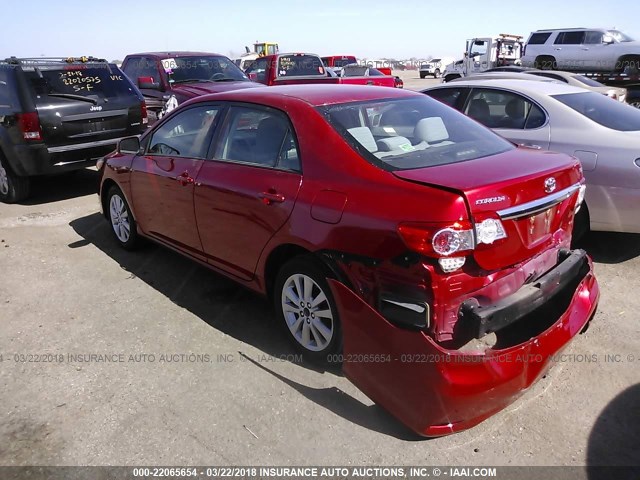 2T1BU4EE2BC634640 - 2011 TOYOTA COROLLA S/LE RED photo 3