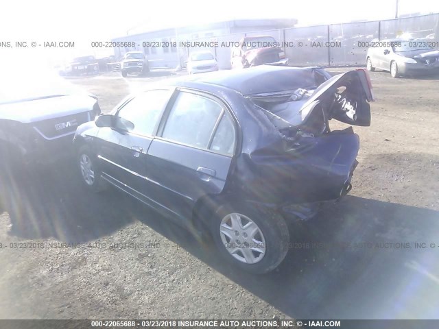 1HGES16573L013342 - 2003 HONDA CIVIC LX BLUE photo 3