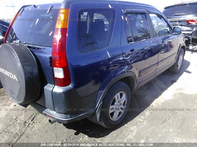 JHLRD78812C081013 - 2002 HONDA CR-V EX BLUE photo 4