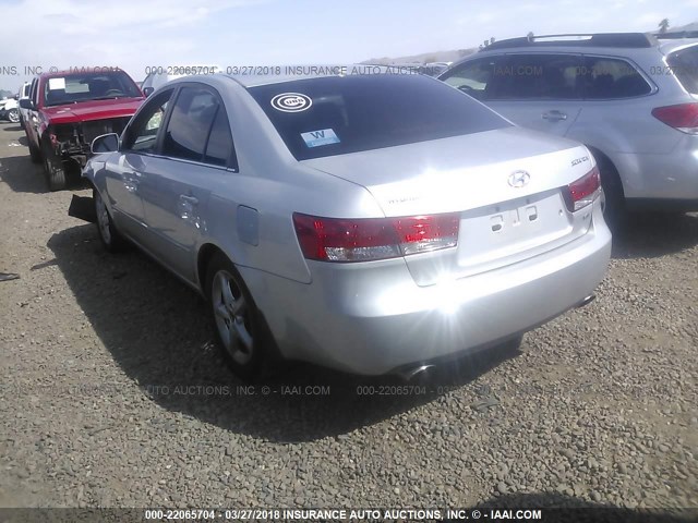 5NPEU46F87H246787 - 2007 HYUNDAI SONATA SE/LIMITED SILVER photo 3