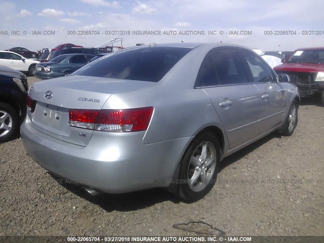 5NPEU46F87H246787 - 2007 HYUNDAI SONATA SE/LIMITED SILVER photo 4