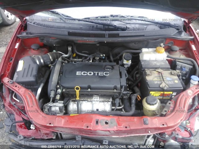 KL1TD5DE9BB144021 - 2011 CHEVROLET AVEO LS/LT 红色 照片 10