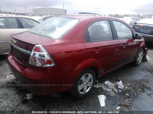 KL1TD5DE9BB144021 - 2011 CHEVROLET AVEO LS/LT 红色 照片 4
