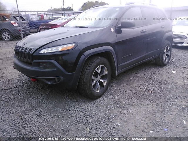 1C4PJMBB3EW200814 - 2014 JEEP CHEROKEE TRAILHAWK 黑色 照片 2