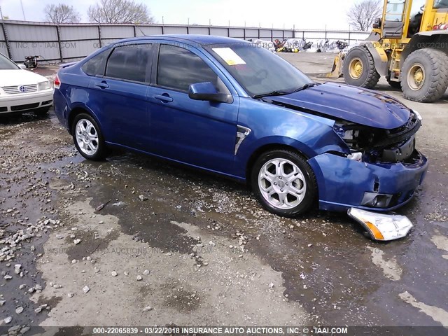 1FAHP35N28W217956 - 2008 FORD FOCUS SE/SEL/SES BLUE photo 1