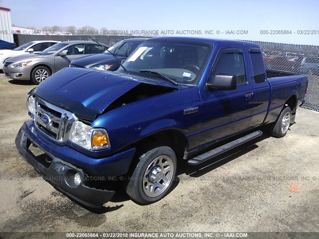 1FTLR4FE7BPA32676 - 2011 FORD RANGER SUPER CAB BLUE photo 2