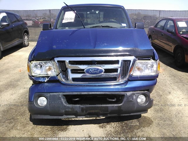 1FTLR4FE7BPA32676 - 2011 FORD RANGER SUPER CAB BLUE photo 6