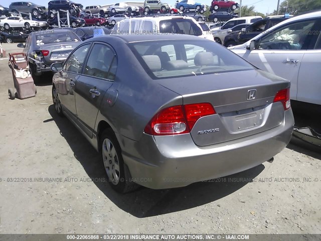 2HGFA16527H310206 - 2007 HONDA CIVIC LX GRAY photo 3