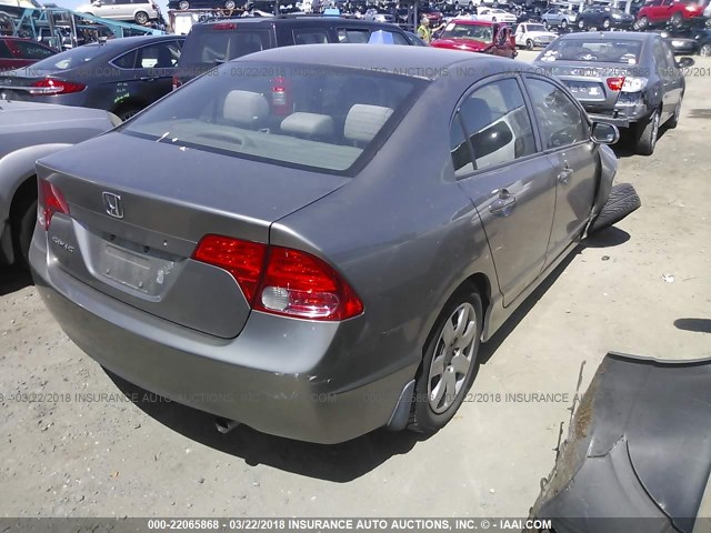 2HGFA16527H310206 - 2007 HONDA CIVIC LX GRAY photo 4