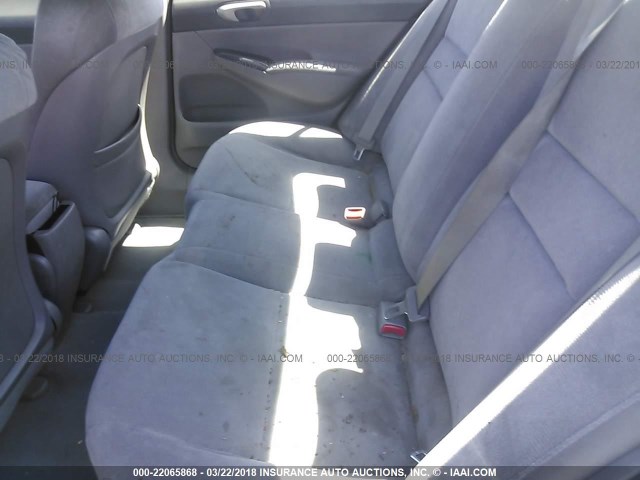 2HGFA16527H310206 - 2007 HONDA CIVIC LX GRAY photo 8