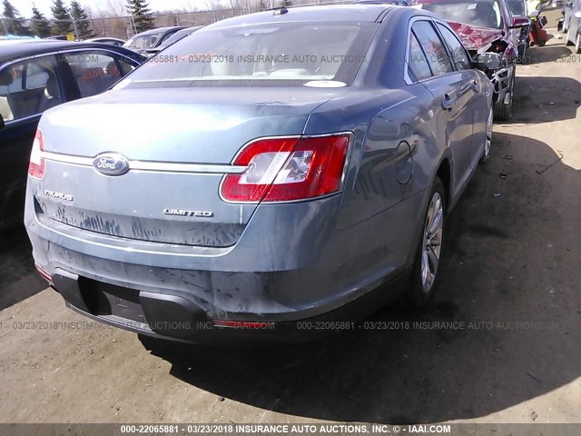 1FAHP2FW5AG126648 - 2010 FORD TAURUS LIMITED GREEN photo 4