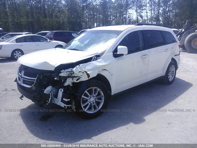 3C4PDCBG3DT581341 - 2013 DODGE JOURNEY SXT WHITE photo 2