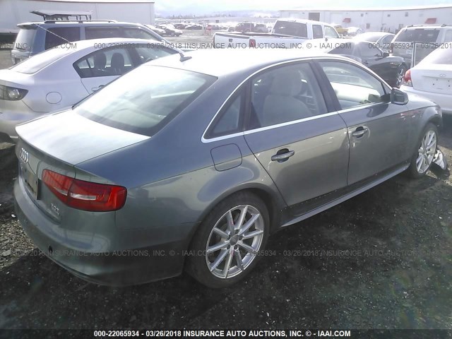 WAUFFAFL8GN017333 - 2016 AUDI A4 PREMIUM PLUS/S-LINE GRAY photo 4