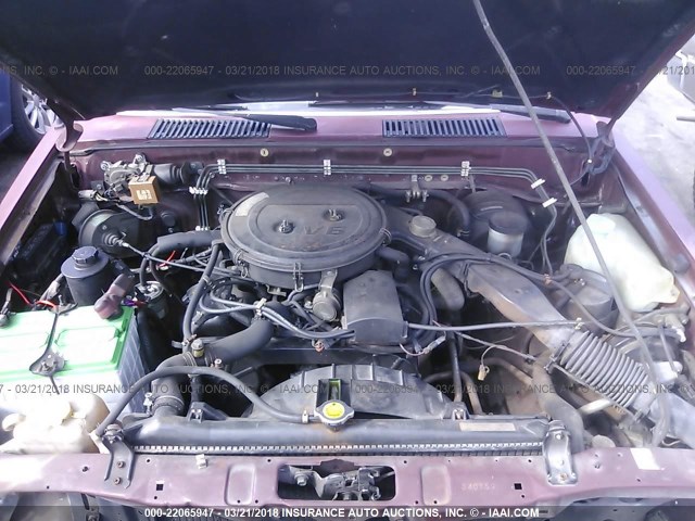 1N6HD16SXKC340759 - 1989 NISSAN D21 KING CAB MAROON photo 10