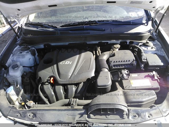 5NPEB4AC6DH724476 - 2013 HYUNDAI SONATA GLS WHITE photo 10