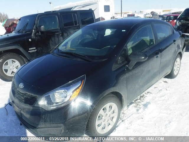 KNADM4A32D6252564 - 2013 KIA RIO LX BLACK photo 2