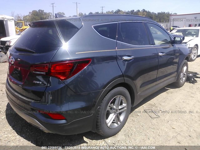 5NMZU3LB8HH006683 - 2017 HYUNDAI SANTA FE SPORT  BLUE photo 4