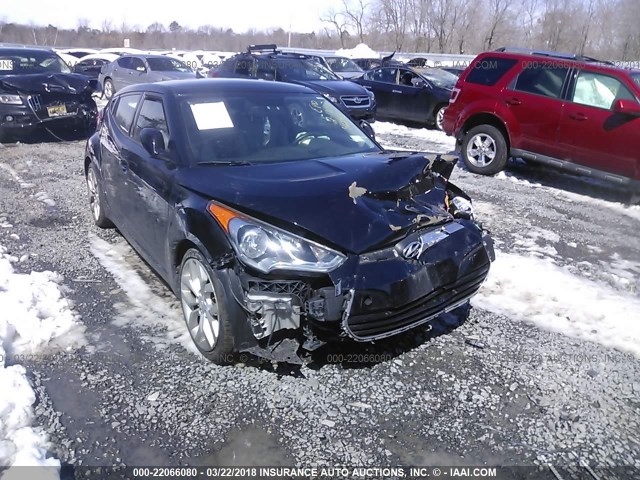 KMHTC6AD7CU046698 - 2012 HYUNDAI VELOSTER BLACK photo 1