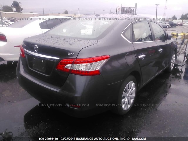 3N1AB7AP1FY264963 - 2015 NISSAN SENTRA S/SV/SR/SL GRAY photo 4