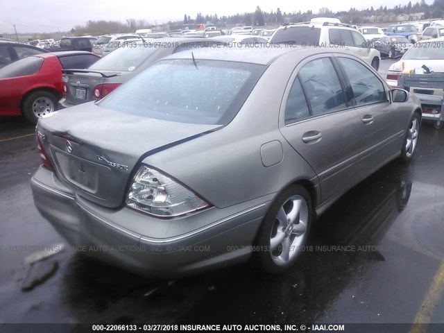 WDBRF40J45F636834 - 2005 MERCEDES-BENZ C 230K SPORT SEDAN GRAY photo 4