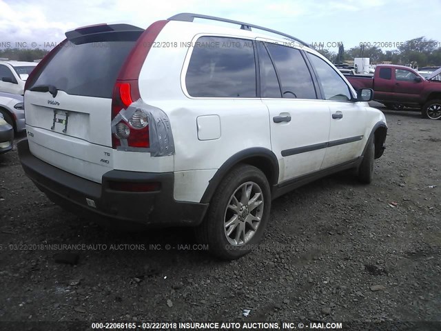 YV1CZ911151162696 - 2005 VOLVO XC90 T6 WHITE photo 4