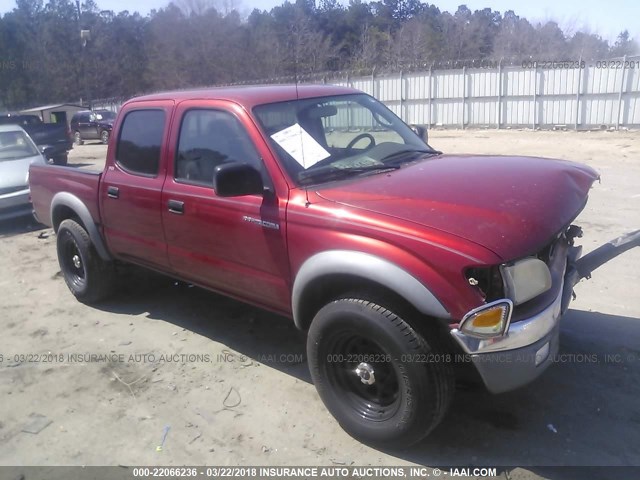 5TEGN92N82Z054517 - 2002 TOYOTA TACOMA DOUBLE CAB PRERUNNER BURGUNDY photo 1