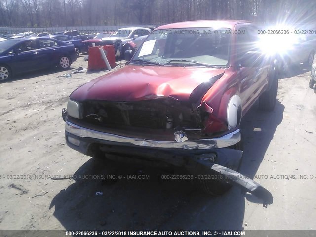 5TEGN92N82Z054517 - 2002 TOYOTA TACOMA DOUBLE CAB PRERUNNER BURGUNDY photo 6