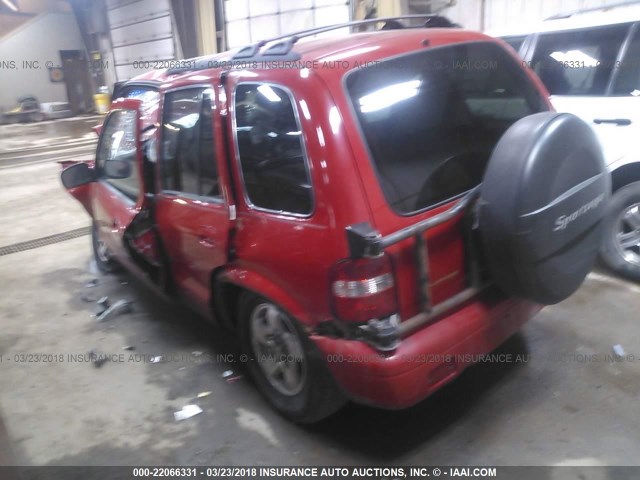 KNDJA723325125548 - 2002 KIA SPORTAGE RED photo 3