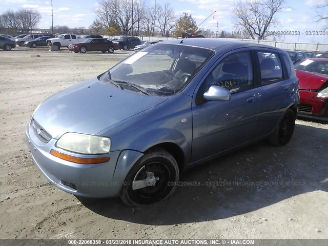 KL1TD66696B598349 - 2006 CHEVROLET AVEO LS BLUE photo 2