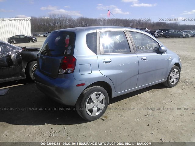 KL1TD66696B598349 - 2006 CHEVROLET AVEO LS BLUE photo 4