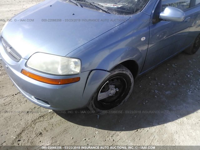 KL1TD66696B598349 - 2006 CHEVROLET AVEO LS BLUE photo 6