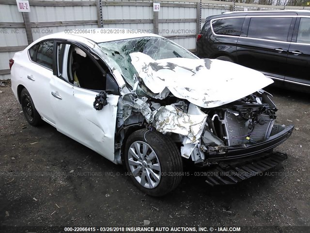 3N1AB7AP8HY203144 - 2017 NISSAN SENTRA S/SV/SR/SL WHITE photo 1