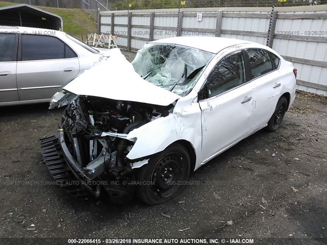 3N1AB7AP8HY203144 - 2017 NISSAN SENTRA S/SV/SR/SL WHITE photo 2