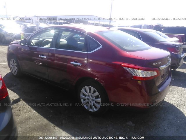 3N1AB7AP0FL669452 - 2015 NISSAN SENTRA S/SV/SR/SL RED photo 3