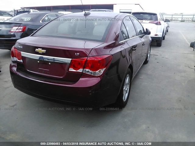 1G1PC5SB8F7212686 - 2015 CHEVROLET CRUZE LT MAROON photo 4