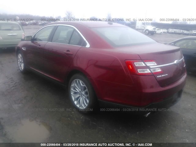 1FAHP2F89DG231182 - 2013 FORD TAURUS LIMITED RED photo 3