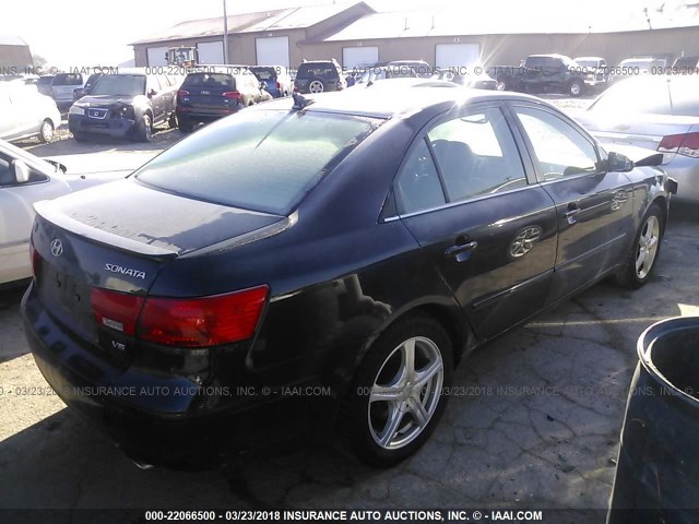 5NPEU46F39H462470 - 2009 HYUNDAI SONATA SE/LIMITED BLACK photo 4