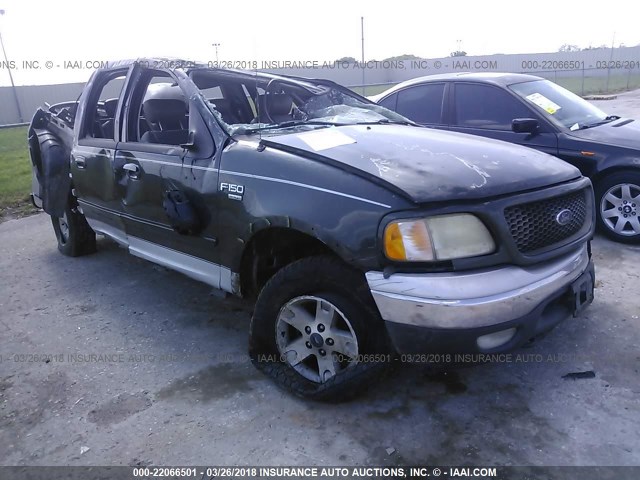 1FTRW08L93KA27209 - 2003 FORD F150 SUPERCREW GREEN photo 1