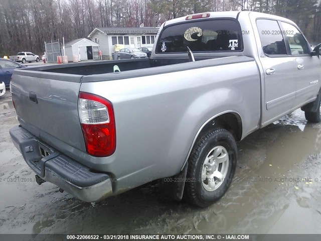 5TBET34115S463473 - 2005 TOYOTA TUNDRA DOUBLE CAB SR5 GRAY photo 4