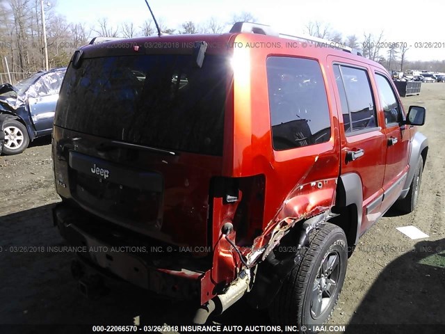 1J4PN3GKXAW162302 - 2010 JEEP LIBERTY RENEGADE ORANGE photo 4