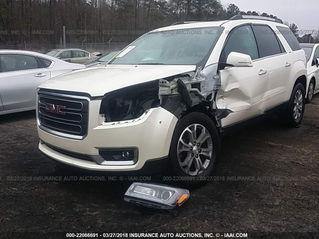 1GKKRRKD2FJ211579 - 2015 GMC ACADIA SLT-1 WHITE photo 2