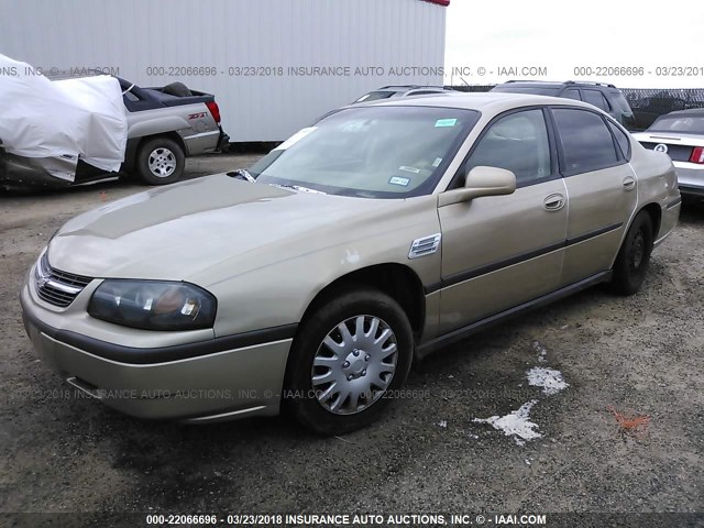 2G1WF52E359156568 - 2005 CHEVROLET IMPALA GOLD photo 2