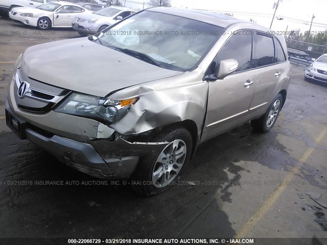 2HNYD28397H513488 - 2007 ACURA MDX TECHNOLOGY GOLD photo 2