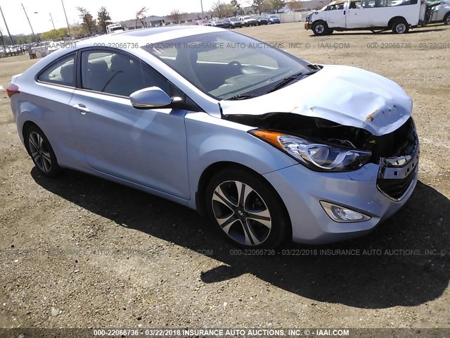 KMHDH6AE3DU003184 - 2013 HYUNDAI ELANTRA COUPE GS/SE Light Blue photo 1