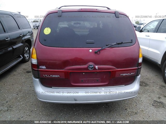 4M2XV11T9XDJ48658 - 1999 MERCURY VILLAGER RED photo 6