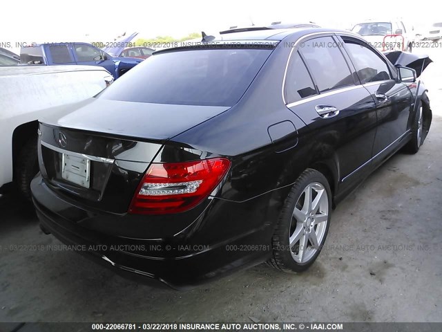 WDDGF4HB6CA655150 - 2012 MERCEDES-BENZ C 250 BLACK photo 4