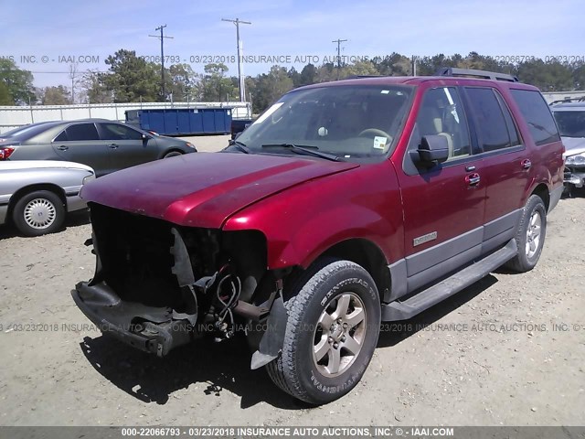 1FMFU15587LA46902 - 2007 FORD EXPEDITION XLT მუქწითელი ფოტო 2