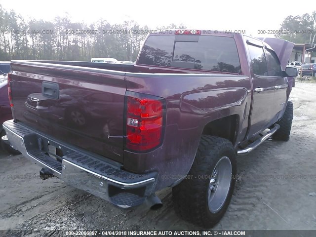 3GCUKREC6EG169994 - 2014 CHEVROLET SILVERADO K1500 LT MAROON photo 4